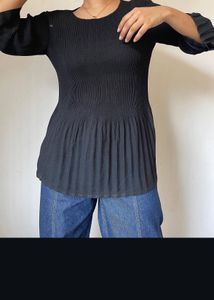 Pleated Black Top