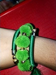 Women's Pom Pom Charm Bracelet - Green