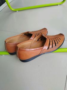Brown Leather Ethnic Shoes