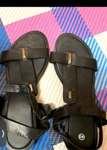 Aditya Birla Black Unused Sandal Solid Article