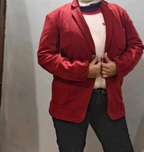 Red Casual Blazer