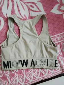 161.Cream Sports Bra