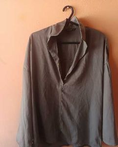 Oversized Collared Tunic Top