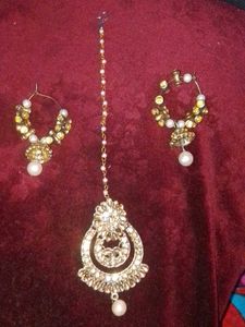 Pearl & Stone magtika and earrings set