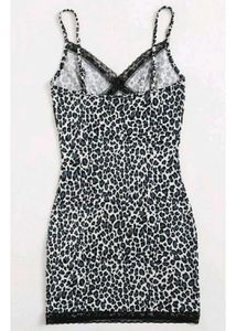 SHEIN Leopard Print Slip with Lace Trim
