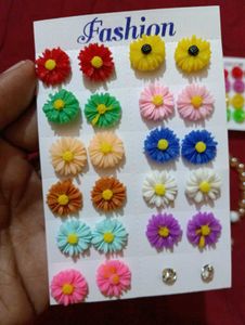 Assorted Flower Stud Earrings