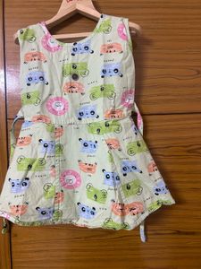 Cute Animal Print Baby Dress