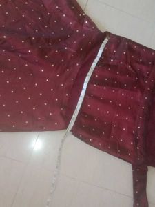Elegant Maroon Polka Dot Gown