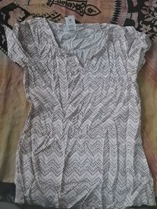 Chic Chevron Print Short Sleeve Tunic