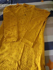 Yellow Chikankari Kurta