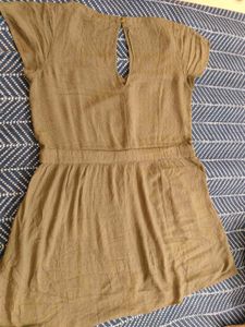Olive Green Button-Front Dress