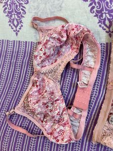 Floral Print Bra and Panty Set
