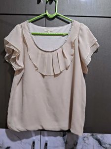Elegant  Ruffled Blouse  Embellished Neck