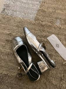 Silver Metallic Ballet Flats