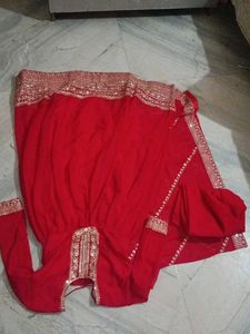 Red Embroidered Anarkali Suit
