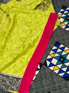 Vibrant Green Floral Print Kurta