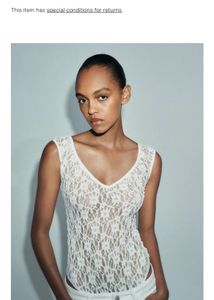 Zara celebs style White Lace Bodysuit