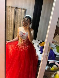 Stunning Red Embellished Gown