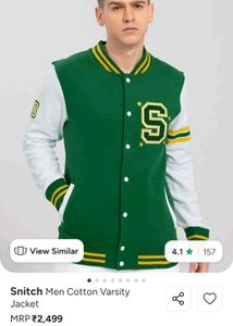 Snitch Men's Green Varsity Jacket, unused with tag