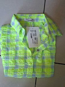 Neon Plaid Textured Shirt