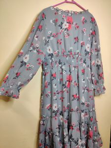 Grey Floral Dress