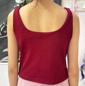 Ribbed Maroon Tank Top