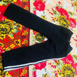 Black Striped Track Pants for winter season