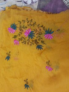 Yellow Embroidered Dupatta