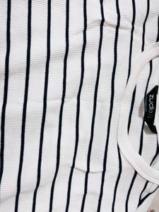 Striped Cropped Tie Top