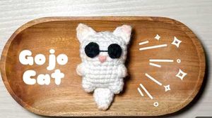Crocheted "Gojo Cat" Amigurumi