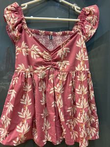 Floral Print Ruched Top