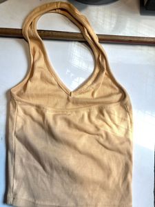 Ribbed Halter Neck Tank Top