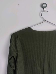 Long Sleeve Olive Green Top