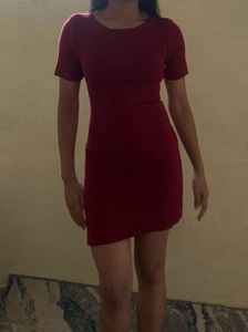 Chic Short Sleeve Red Dress