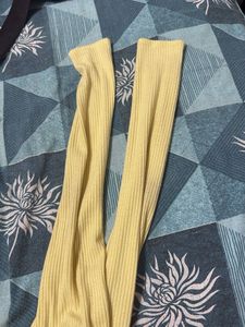 Butter Yellow Ribbed Button-Up Long Sleeve Top