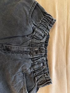 Washed Black Denim Shorts