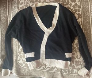Chic Black & White Cardigan