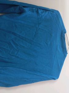 women Blue V-Neck Sweater