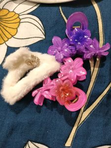 Cute Flower Hair Claw Clips Set