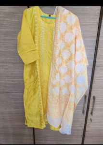 Pure Chanderi Heavy Embroidered Kurts Set