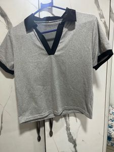 Grey Collared Polo T-Shirt