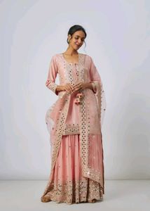 Pink Mirror Work Dress