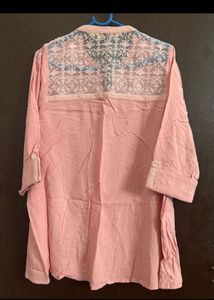 Women's Pink Cotton Kurta