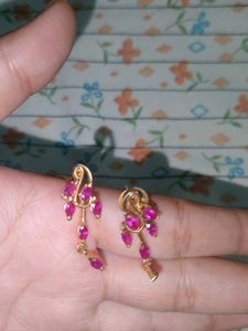 Elegant Pink Stone Pendant Set with Matching Earri