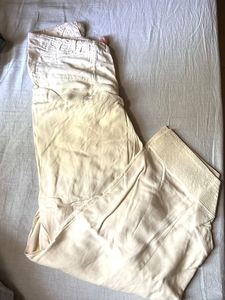 Cream Floral Print with rhinestone Kurta