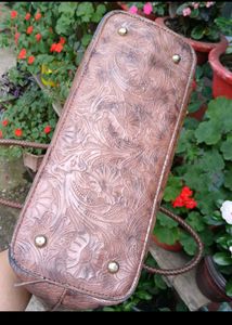 Embossed Leather Tote Bag