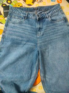 Shein Extra Long High Rise MidWash Loose Fit Jeans