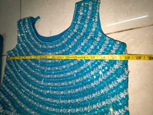 Stunning Teal Embroidered Lehenga Set
