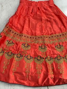 Orange Embroidered Lehenga Choli Set