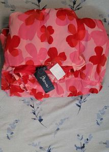 Pink Floral A-Line Maxi Dress